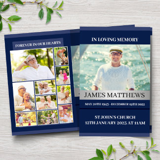 Classic Blue Funeral Program