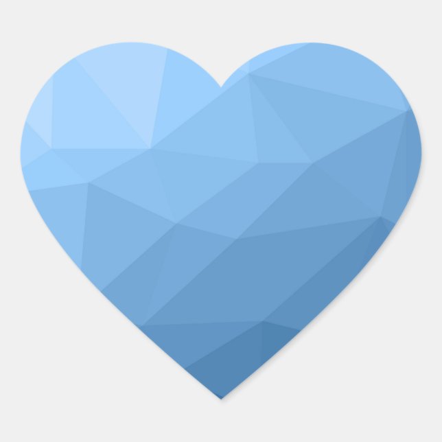 Classic Blue geometric mesh ombre pattern Heart Sticker (Front)