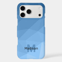 Classic Blue geometric mesh ombre pattern Monogram