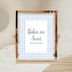 Classic Blue Gingham Babies are Sweet Poster