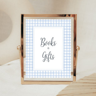 Classic Blue Gingham Books and Gifts Poster