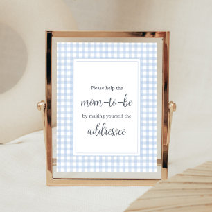 Classic Blue Gingham Envelope Station Poster