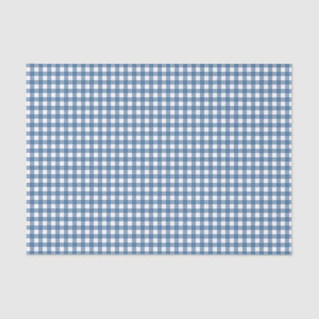 Classic Blue Gingham Tissue Paper (Front)