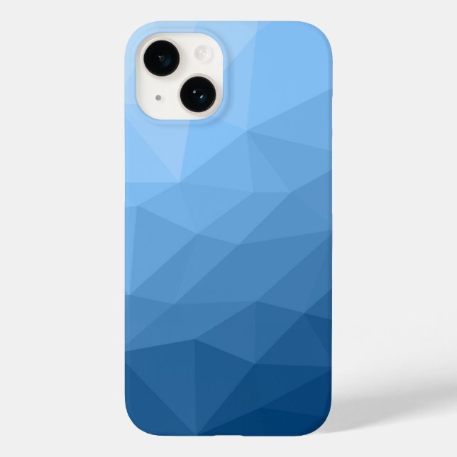 Classic blue Gradient Geometric Mesh Pattern Case-Mate iPhone Case (Back)