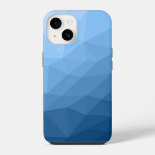 Classic blue Gradient Geometric Mesh Pattern iPhone 14 Case