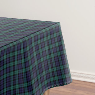 Classic Blue Green  Plaid  Tablecloth