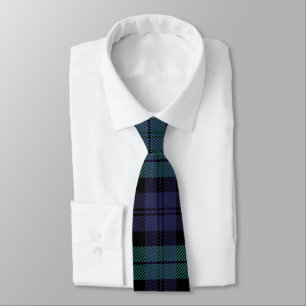 Classic Blue Green Plaid Tartan Tie