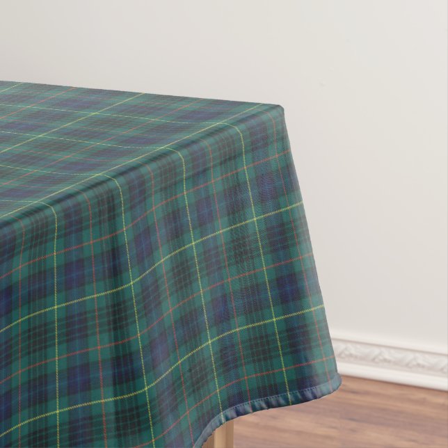 Classic Blue Green + Yellow Red Plaid  Tablecloth (In Situ)