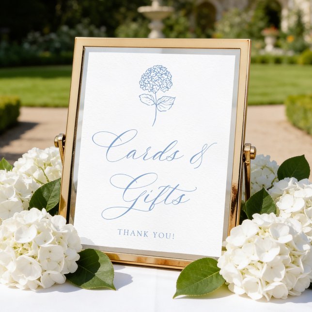 Classic Blue Hydrangea Cards and Gifts Sign (Creator Uploaded)