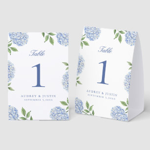 Classic Blue Hydrangea Flower Table Number