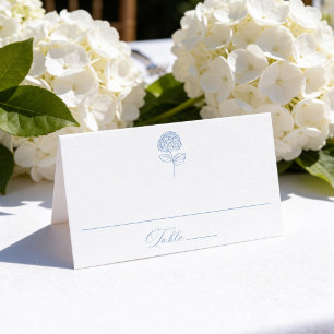 Classic Blue Hydrangea Wedding Place Card