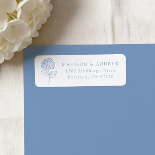 Classic Blue Hydrangea Wedding Return Address