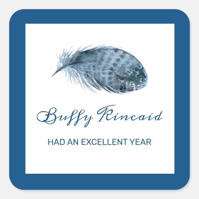 Classic Blue Label Boho Feather Award (Front)