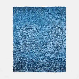 Classic blue leather background texture closeup.bl fleece blanket