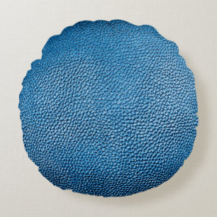 Classic blue leather background texture closeup.bl round cushion