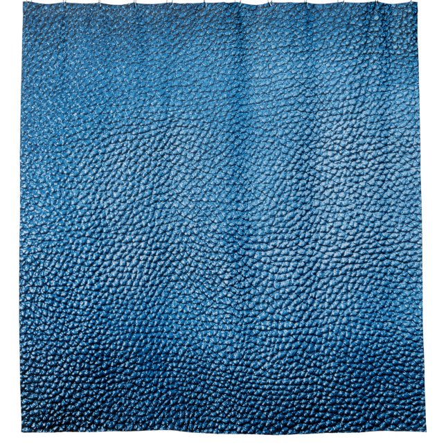 Classic blue leather background texture closeup.bl shower curtain (Front)