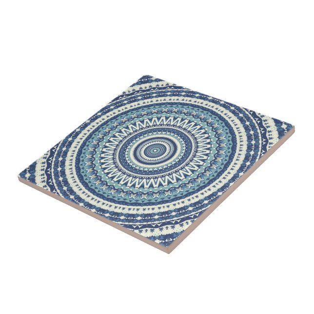 Classic Blue Mandala Tile (Side)