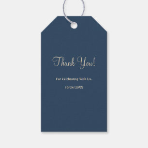 Classic Blue Modern Minimalist Wedding Gift Tags