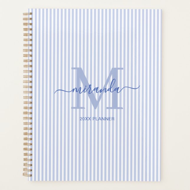 Classic Blue Monogram Custom Planner (Front)