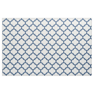 Classic Blue Moroccan Trellis Pattern Fabric