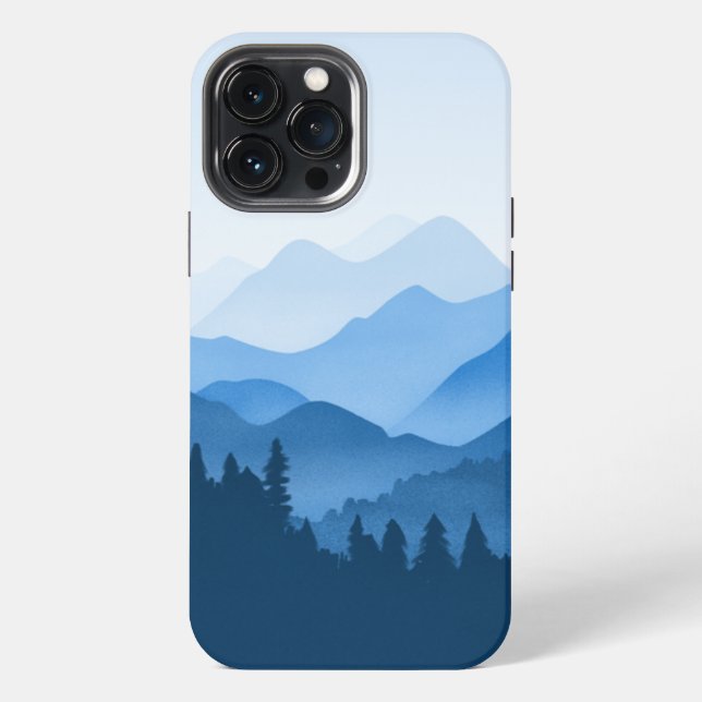Classic Blue Mountains iPhone Case (Back)