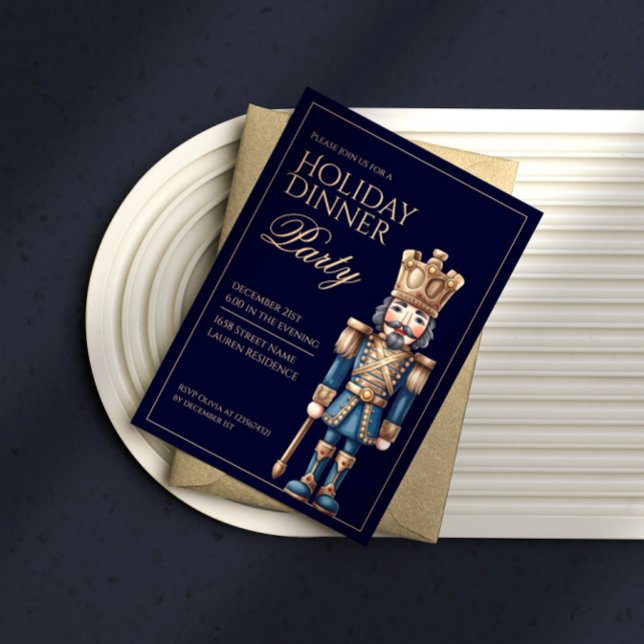 Classic blue nutcracker christmas invitation (Creator Uploaded)