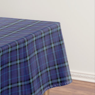 Classic Blue On Blue Plaid Tablecloth