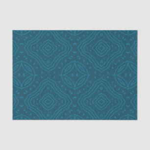 Classic Blue Ornamental Mosaic Geometric Pattern Tissue Paper