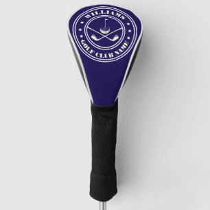 Classic Blue Personalised Golf Club Player Name Head Cover