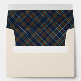 Classic Blue Plaid Christmas Envelope