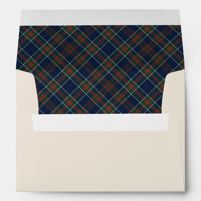 Classic Blue Plaid Christmas Envelope (Back (Bottom))