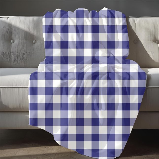 Classic Blue Plaid Gingham Pattern Fleece Blanket (Classic Blue Plaid Gingham Pattern Fleece Blanket)