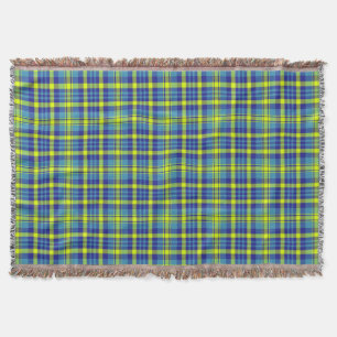 Classic Blue Plaid Tartan Pattern Throw Blanket