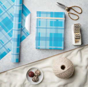 Classic Blue Plaid Wrapping Paper
