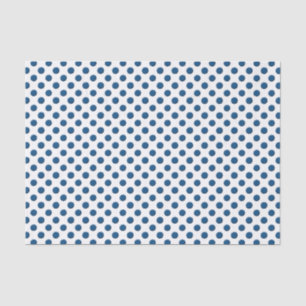 Classic Blue Polka Dots on White Tissue Paper