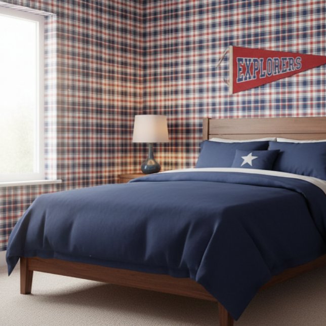 Classic Blue, Red And White Plaid  Wallpaper (Creator Uploaded)