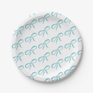 Classic Blue Ribbon Baby Shower Paper Plate