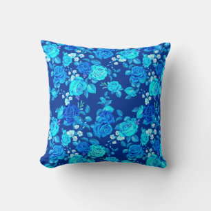 Classic Blue Rose Flowers Pattern-87600 Cushion