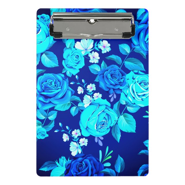 Classic Blue Rose Flowers Pattern-87600 Mini Clipboard (Front)