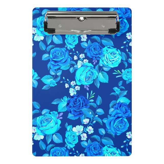 Classic Blue Rose Flowers Pattern-87600 Mini Clipboard (Front)