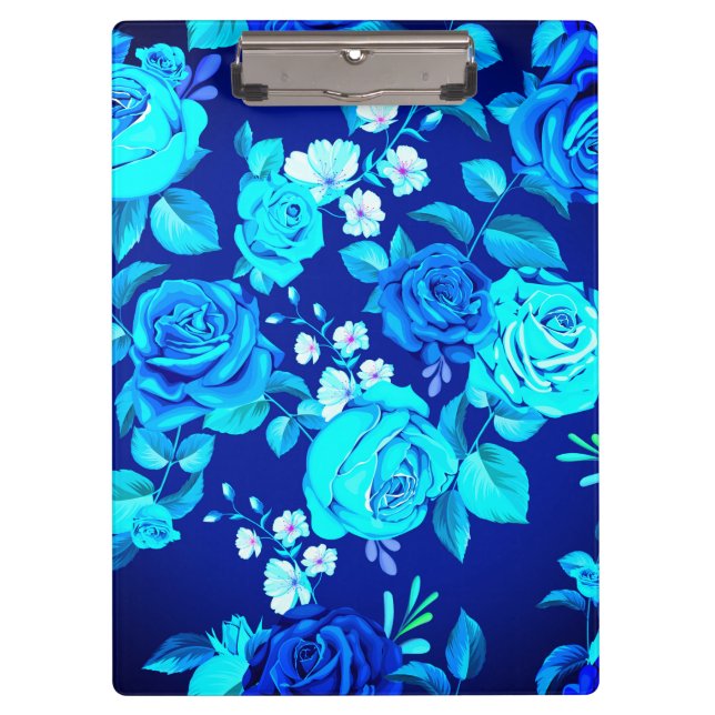 Classic Blue Rose Flowers Pattern-876 Clipboard (Front)
