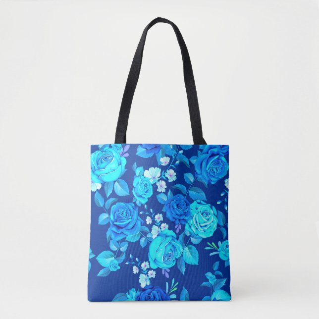 Classic Blue Rose Flowers Pattern-876 Tote Bag (Front)