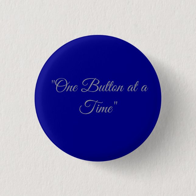 Classic Blue Solid Customisable Round Button Pin (Front)
