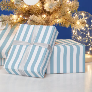 Classic Blue Stripe Christmas Wrapping Paper
