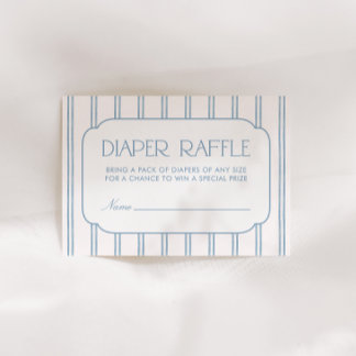 Classic Blue Striped Diaper Raffle Enclosure Card