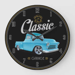 Classic Blue Truck Large Clock