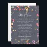 Classic Blue Wedding Kissing Menu Game Card<br><div class="desc">This classic blue wedding kissing menu game card is perfect for a rustic wedding reception. The design features a yellow,  purple,  white wild flowers with foliage in a rose and green watercolor background.</div>