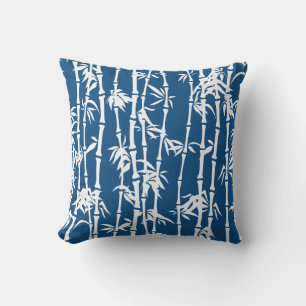 Classic blue, white bamboo custom cushion