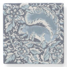 Classic Blue White Ornate Squirrel Forest Floral