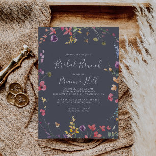 Classic Blue Wild Bridal Brunch Bridal Shower  Invitation